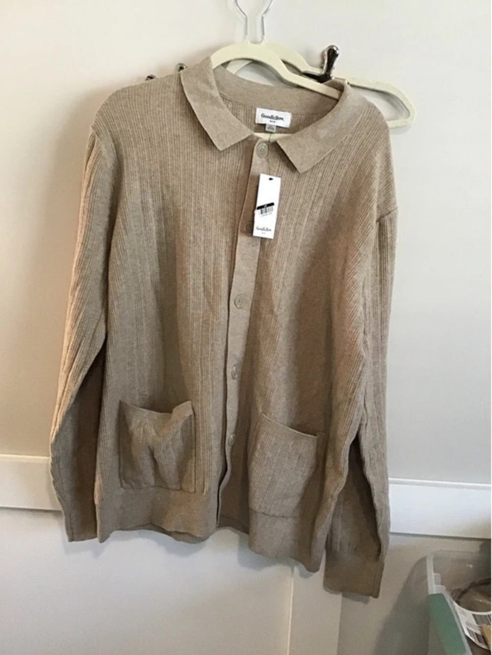 Goodfellow mens xl button front cardigan, new